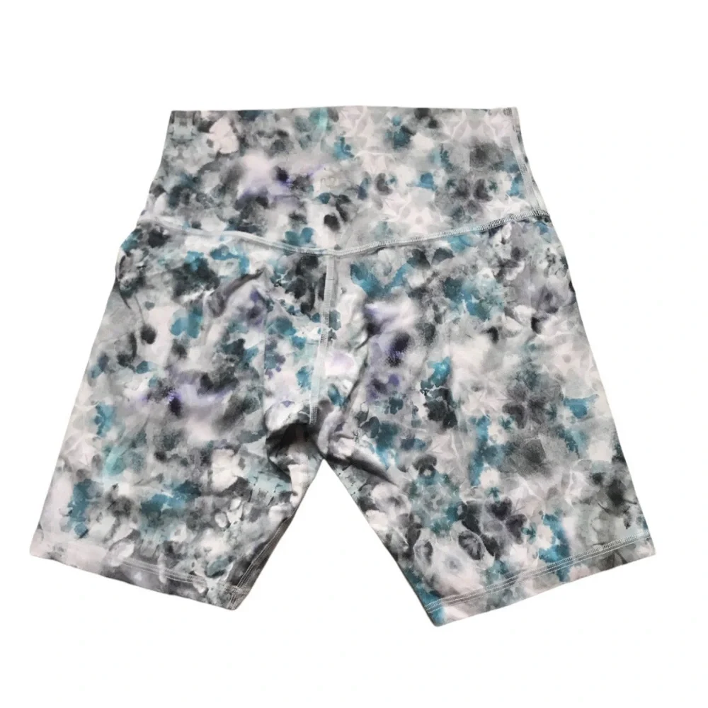 lululemon athletica White and Teal Marble Bike Shorts - Picture 8 of 12